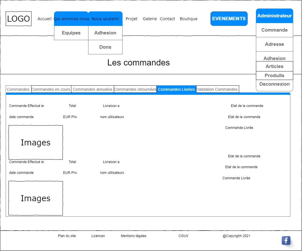 maquette site too cooleur-Page Dashboard administrateur_commandes_Livrée